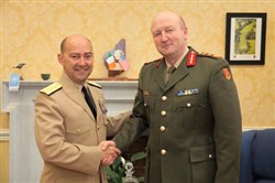 DUBLIN, Ireland &mdash; Supreme Allied Commander Europe meets the Chief of Staff of the Irish Defense Forces, Irish army Lt. Gen. Sean McCann during a visit June 17-18. (NATO photo by Armn Billy Galligan)