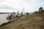 The Motor Vessel Goodwin tends the Clearing &amp; Snagging Unit at Bauxippi-Wyanoke revetment site near West Memphis. (USACE Photo/Brenda Beasley)