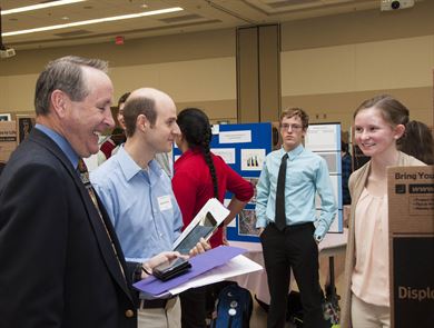 Volunteers from U.S. Army Corps of Engineers Transatlantic Division and Middle East District served as judges at Frederick County Public Schools’ annual Science Fair, Feb. 4 at Lord Fairfax Community College in Middletown, Va.