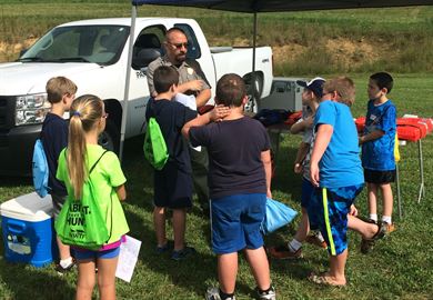 Ranger Jacob Henry hosted children who attended the festivities in an all-day JAKES Day event, Aug. 20. 