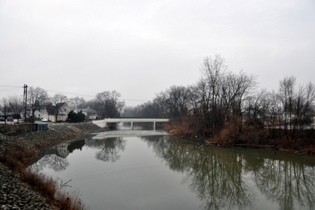 Blanchard River flowing through Findlay, Ohio.