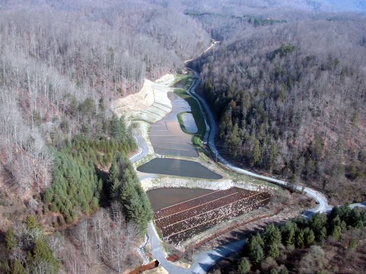A after picture at Ely and Puckett Creek in southwestern Virginia were the Corps of Engineers restored the ecosystem damaged by acid mine drainage resulting from abandoned coal mines.