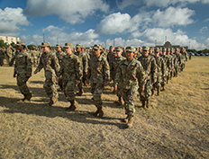 Soldiers marching