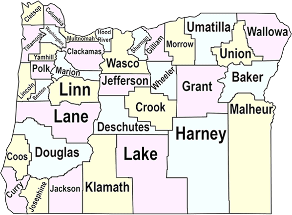 Regulatory application review coverage map--click counties below for point of contact info.