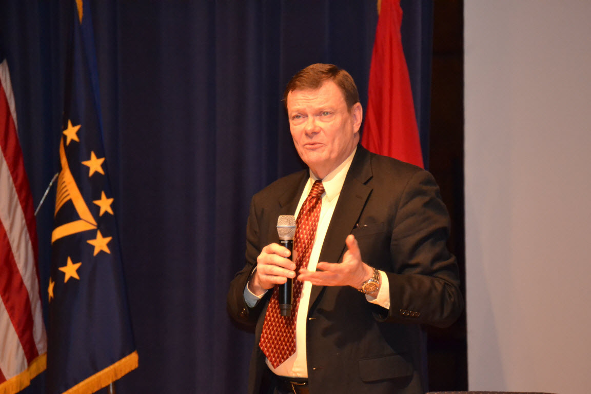 Acting Defense Department CIO Terry Halvorsen hosts the DoD CIO Cloud Industry Day at the Department of Commerce Auditorium, Jan. 29, 2015. The event was the first in a series of Cloud Industry Days and included plenary and panel sessions examining the process. DoD CIO office photo  