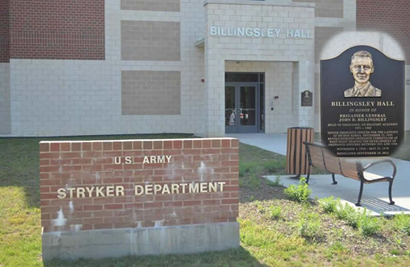 Billingsley Hall (Stryker Department) was dedicated (15 Sep 11) to the memory of BG John D. Billingsley who as the Senior Ordnance Officer for the Landing at Inchon Korea, September 15, 1950, revolutionized OD curriculum at West Point, shaping the development of OD Officers between 1951 and 1968