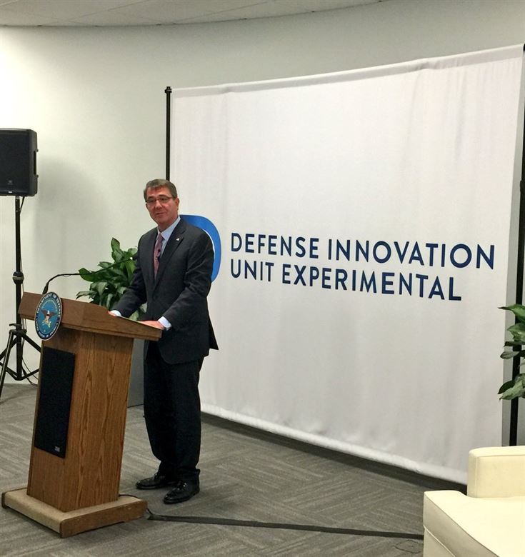 Defense Secretary Ash Carter opens the Defense Department’s second Defense Innovation Unit Experiment office in Boston, July 26, 2016. The Boston office joins the DIUx technology outpost Carter opened in 2015 in Silicon Valley, Calif. DoD photo