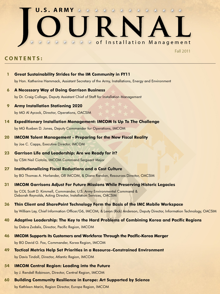 Fall 2011 Table of Contents. Select a reading option from the right column