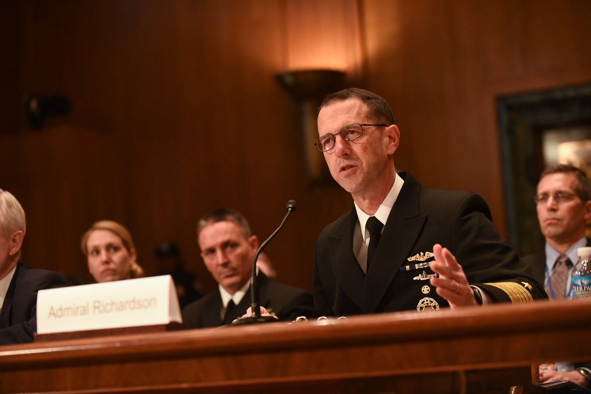 WASHINGTON (March 2, 2016) Chief of Naval Operations (CNO) Adm. John Richardson testifies before the Senate Appropriations Committee on Defense (SAC-D) about the Department of Navy’s fiscal year 2017 budget and posture. U.S. Navy photo by Mass Communication Specialist 2nd Class Armando Gonzales 