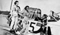 African-American nurses exit a plane at Tuskegee Army Air Field. Approximately 29 black nurses served at the air field. (Tuskegee Army Nurses Project)