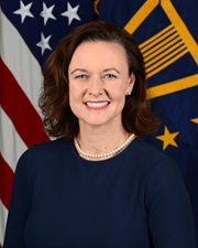 tacey Cummings, Program Executive Officer, Defense Healthcare Management Systems, poses for her official portrait in the Army portrait studio at the Pentagon in Arlington, Virginia, June 2, 2016.  (U.S. Army photo by Monica King/Released)