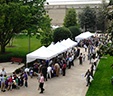 Image of tents in Pentagon courtyard.