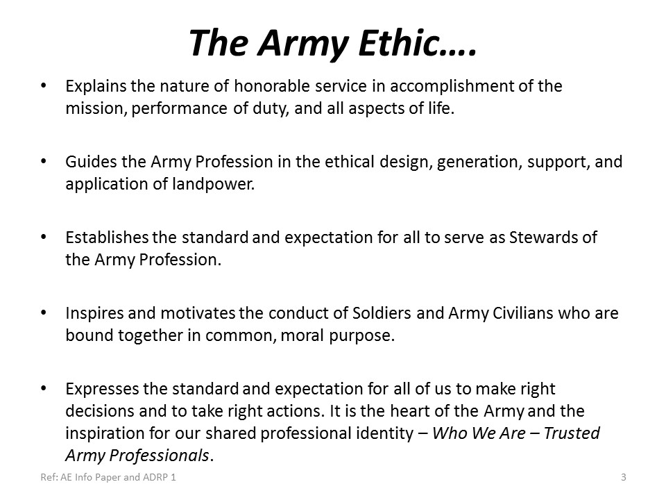 Living the Army Ethic Slide #3