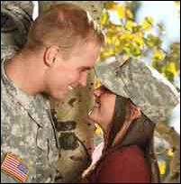 Soldier and Wife smile