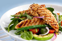 salad and grilled chicken