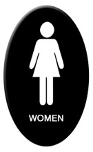 sign of a woman's restroom