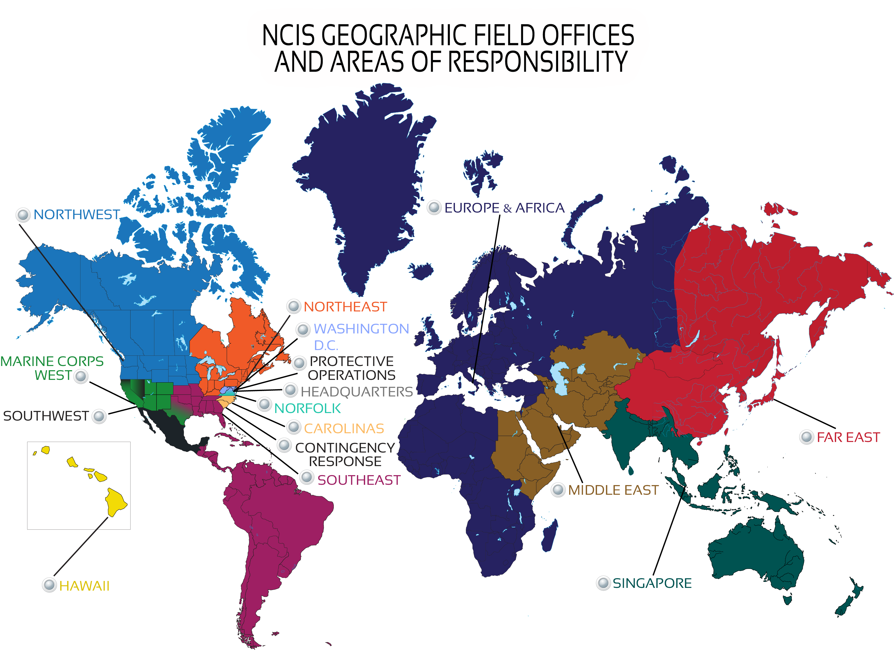 NCIS Geographic Field Offices and Areas of Responsibility