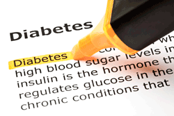 Diabetes definition and highlighter