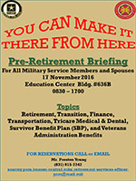 Flyer for Pre-Retirement Brief