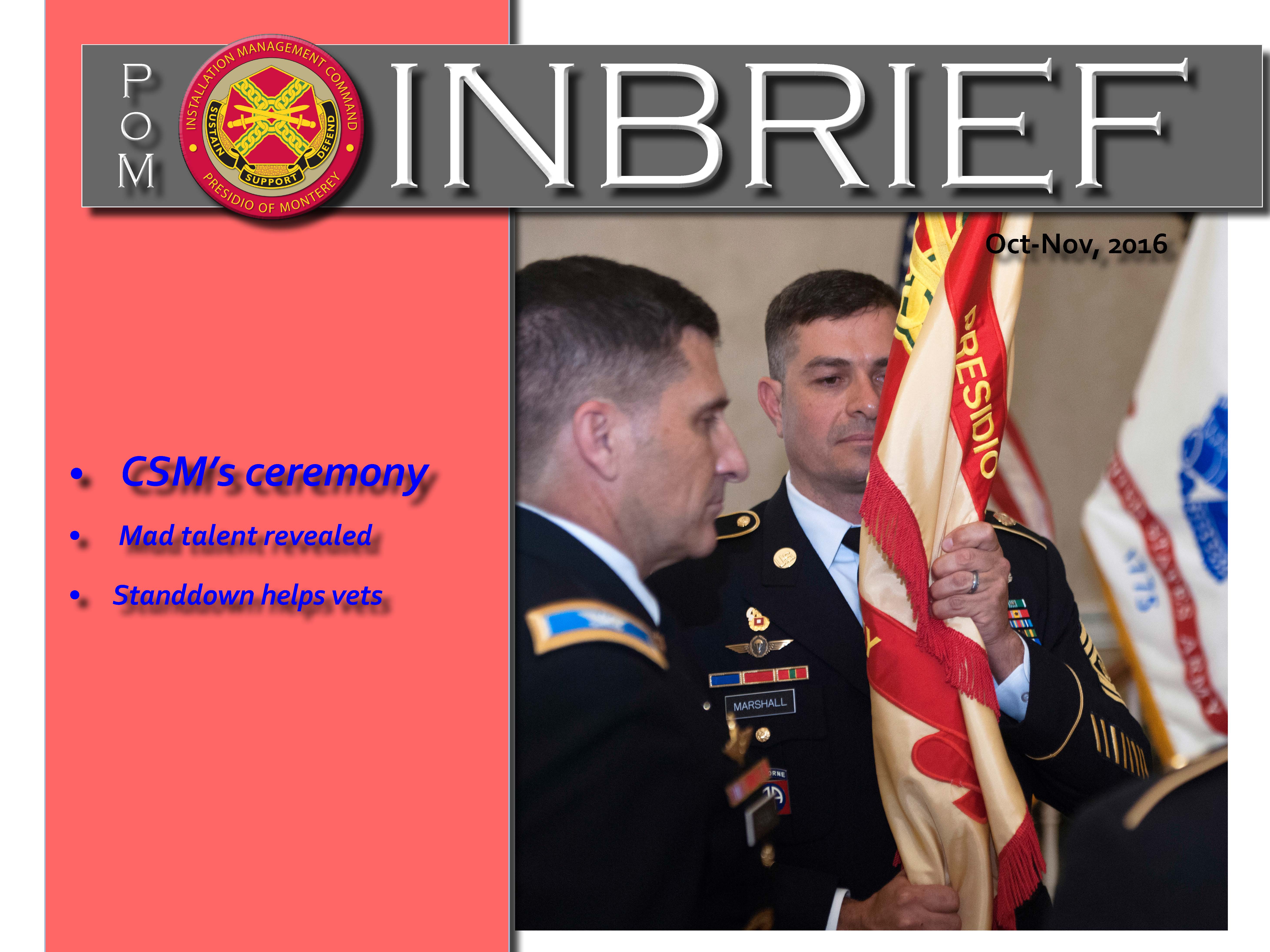 PoM InBrief newsletter front page thumbnail. Click image to view issue.