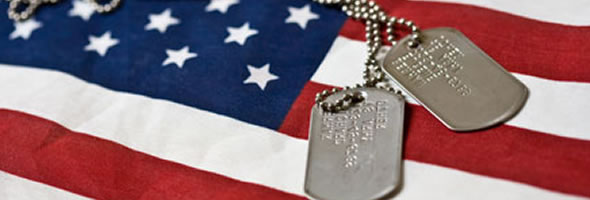 American Flag with Identification Tags