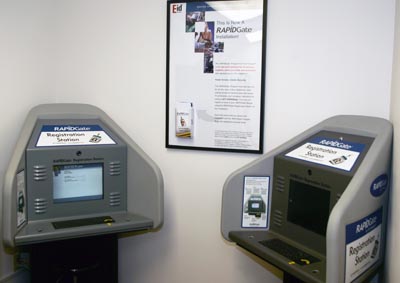 PHOTO: A view of the kiosk area in the Fort McCoy Welcome Center, where vendors and other businesses providing services  at Fort McCoy can register for the RAPIDGate system. Photo by Rob Schuette