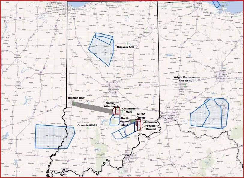 State of Indiana and outlying regions