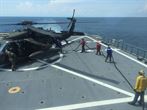 A UH-60L Black Hawk helicopter assigned to Joint Task Force-Bravo’s 1st Aviation Regiment, 228th Battalion from Soto Cano Air Base, Republic of Honduras, participates in shipboard refueling aboard the USNS Spearhead in the Gulf of Panama during UNITAS 16, Sept. 23, 2016. UNITAS is an annual multi-national exercise that focuses on strengthening existing regional partnerships between the U.S. and Central and South American partner nations and encourages establishing new relationships through the exchange of maritime mission-focused knowledge and expertise throughout the exercise. (U.S. Army photo by Lt. Col. Richard Tucker)