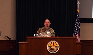 Col. Cary Harbaugh, director of Care Coalition at U.S. Special Operations Command (USSOCOM), represented the host of the second annual Warrior Care in the 21st Century Symposium as he welcomed attendees to MacDill Air Force Base on October 25, 2016 in Tampa, Florida. Speaking on behalf of Gen. Raymond A. Thomas III, commanding general of USSOCOM, Harbaugh described the care provided to over 10,000 wounded, ill and injured service members, veterans and family members through the command’s Care Coalition. “General Thomas always highlights that the key to USSOCOM’s success is our people. They’re our most precious asset and our comparative, competitive and decisive advantage.” (Courtesy photo)