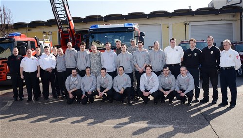 Italian firefighters graduate training, Feb. 28, 2013, to join the USAG Vicenza Fire Station at Caserma Del Din, Italy.
