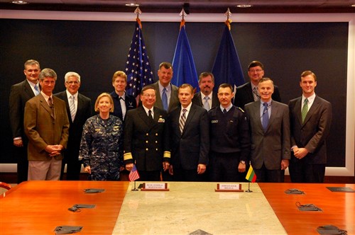 EUCOM and Lithuanian representatives at the MOU signing.