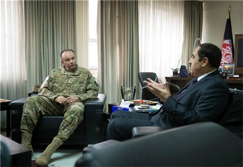General Philip Breedlove (left), Supreme Allied Commander Europe, met with Minister Mujtaba Patang, Minister of Interior, at the Ministry for Interior building, Kabul, Afghanistan, on May 22, 2013.  