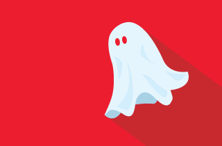 ghost on red background