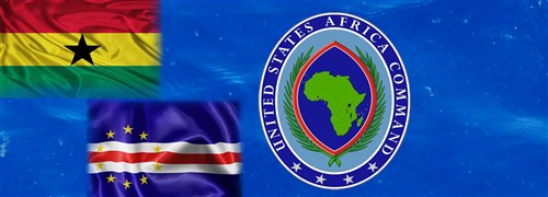 Ghana, Cabo Verde flags, AFRICOM logo