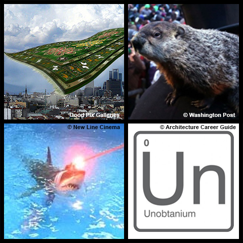 To emphasize its seriousness in pursuing high-risk/high-reward research and making the impossible possible, DARPA today announced four new programs: ALADDIN (top left), SEE SHADOW (top right), JAWWS (bottom left) and LEPRECHAUN (bottom right). 