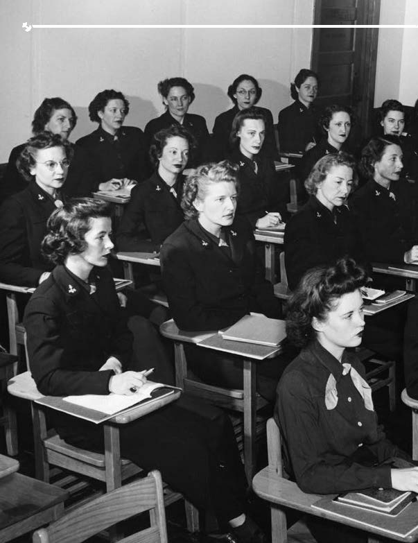 WAVES receiving classroom training. U.S. Navy Reserve Centennial commemoration photo.