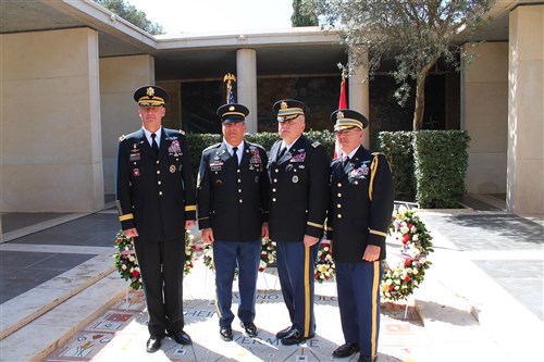 Gen. David Rodriguez lays wreath during Memorial Day ceremony at the North Africa American Cemetery and Memorial in Carthage, Tunisia. 