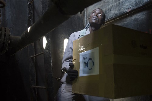 The Djibouti navy and coast guard boarding vessel begins the Visit, Board, Search and Seizure exercise as part of the Proliferation Security Initiative Support cell portion of  Exercise Cutlass Express 2015 in Djibouti, Feb. 2, 2015. Sponsored by U.S. Africa Command, Exercise Cutlass Express 2015 is designed to improve regional cooperation, maritime domain awareness and information sharing practices to increase capabilities of East African and Indian Ocean nations to counter sea-based illicit activity. (U.S. Air Force photo by Staff Sgt. Carlin Leslie/Released)