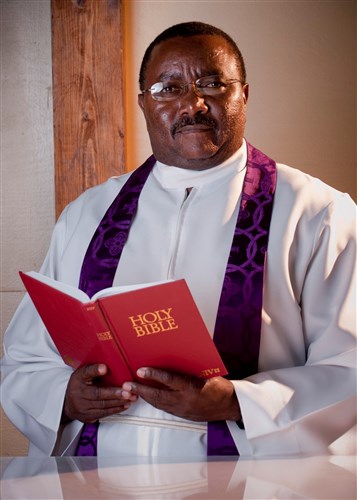 Kenyan Ministry of State for Defense Lieutenant Colonel Col. Harry Ndirangu, Anglican minister and Protestant chaplain, shown here on Dec. 20, visited Camp Lemonnier, Djibouti, to exchange best practices with the Combined Joint Task Force - Horn of Africa and Camp Lemonnier chaplains. Ndirangu spent three weeks on camp visiting various organizations, meeting U.S. service members and sharing ideas with U.S. chaplains. Photo by Staff Sgt. Jonathan Steffen.