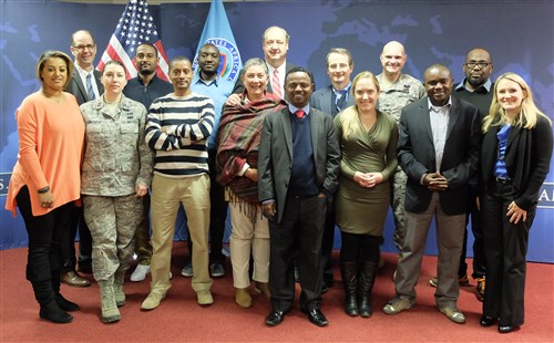 A delegation of African Union journalists spent the week of 9-12 Feb., 2015 visiting U.S. Africa Command to learn about the command’s mission and programs. (U.S. AFRICOM photos by Brenda Law/Released)