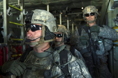 Soldiers of the East Africa Response Force, a Djibouti-based joint team, prepare to support evacuation operations in Juba, South Sudan. 