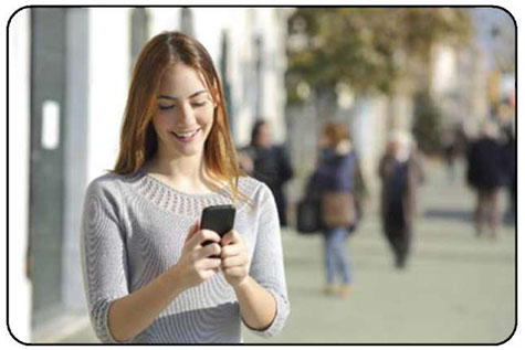 Stock art image of a young woman using a smartphone
