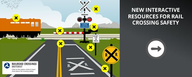 Go to interactive resources for rail crossing safety