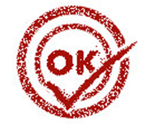 stamp of word 'OK'