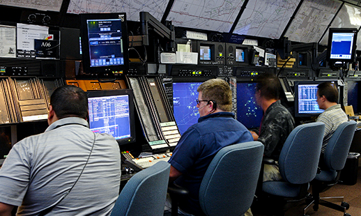 Inside control tower