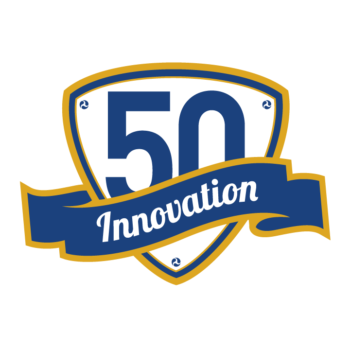 logo for 50th  with innovation written across