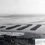 An aerial view of the NDRF Anchorage near Astoria Oregon in 1950.