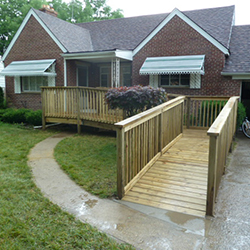 House with a wheelchair ramp