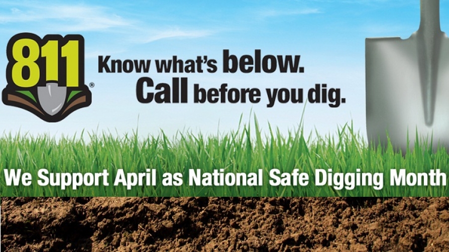 Banner ad supporting Safe Digging Month and Call 8-1-1