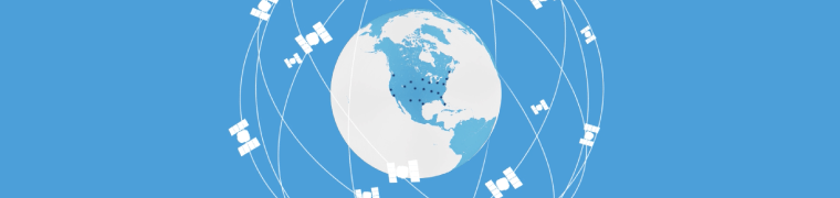 Satellites in orbit around the earth.